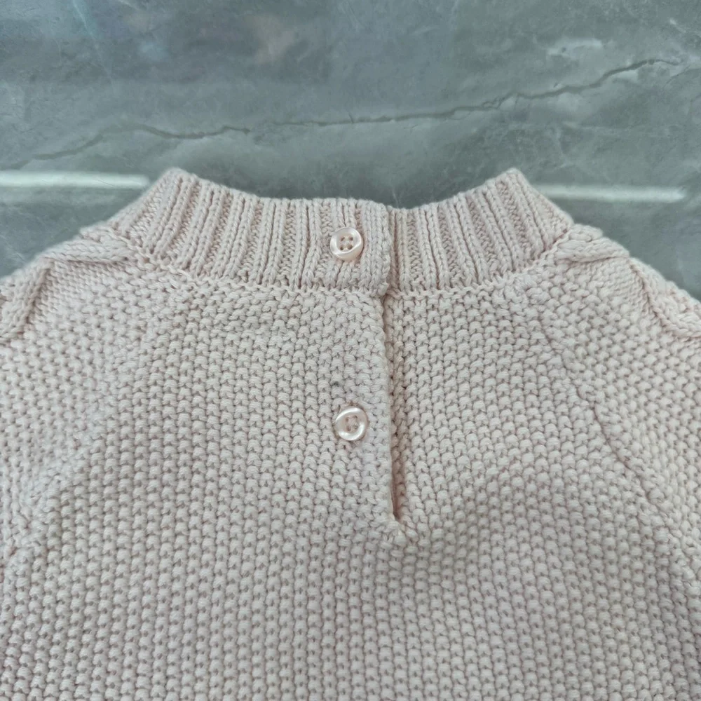 Baby Gap Cable Knit Long Sleeve Sweater Dress 100% Cotton Size 6-12 Months